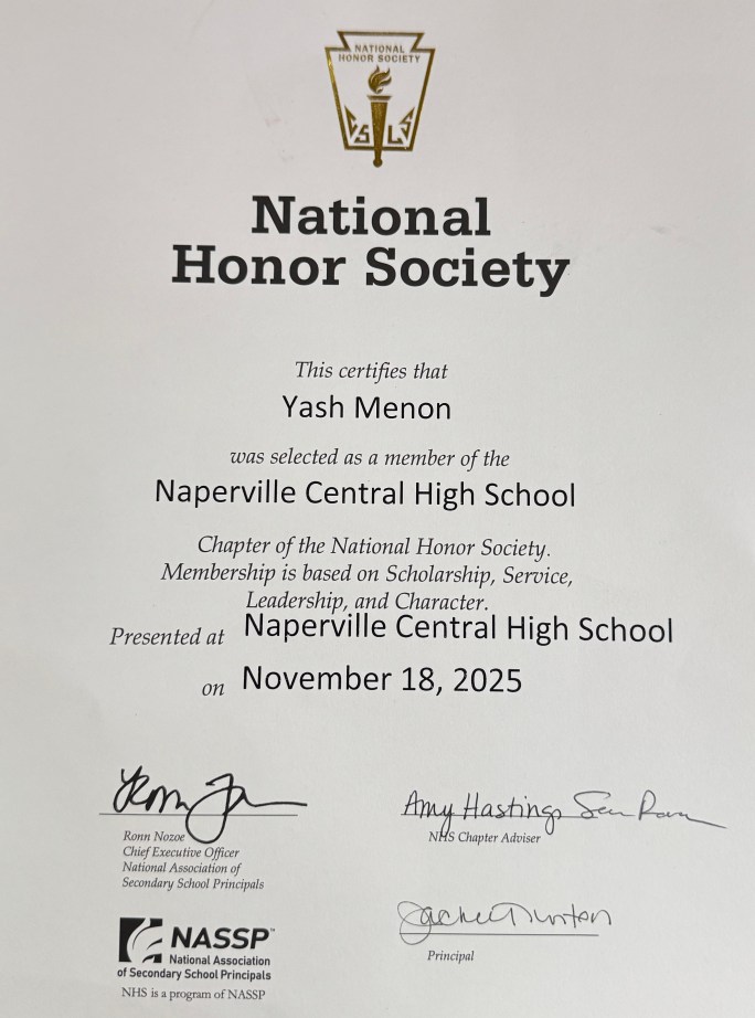 Nov 18, 2025: National honor society