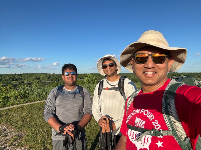 Jun 12, 2026: The Indian Yoga Guys (L to R) - Krishnan, Shrikant and me